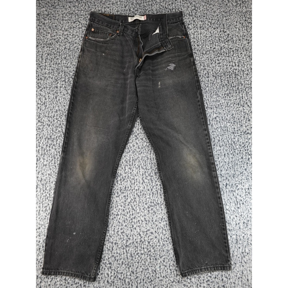 Levi's 550 Relaxed Fit Jeans Mens 36x34 Black Distressed Paint Splatter